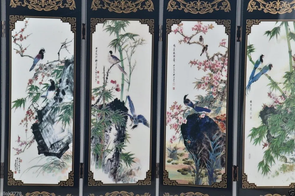 Китайский лак картина ручной работы благоприятный складной экран Декор подарок