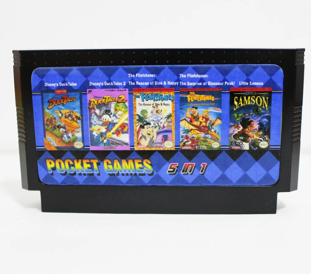 5 в 1 Duck Tales 1/2+ Flintstones 1/2+ Little Samson лучшая коллекция игр 8 бит 60 Pin игровая Карта