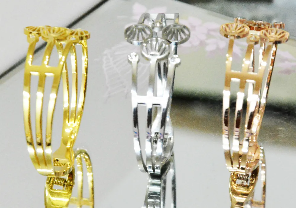 Chic браслет для женщины / мужчины блеск подвески бижутерии серебро 18 K розовое