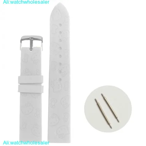 20mm Pure White Cartoon Silicone Jelly Rubber Lady Watch Band Straps WB1086B20JB