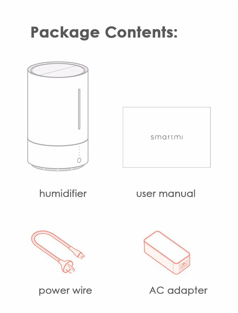 XiaoMi Smartmi Sterilizing Humidifier 3.5L Smart Humidity Setting Air Humidifier UV sterilization Household Mute Diffuser