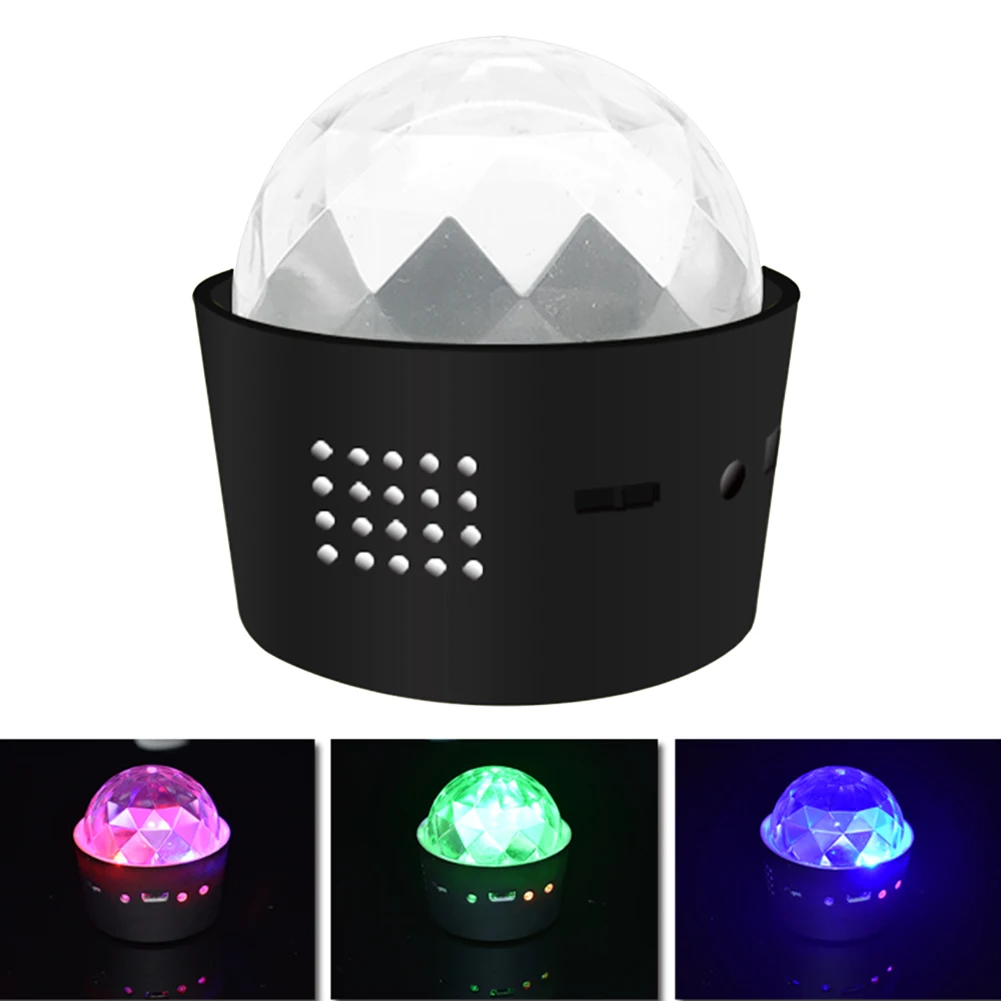 

Disco Mini Car Rotating USB Charging Strobe Sound Activated Stage Crystal
