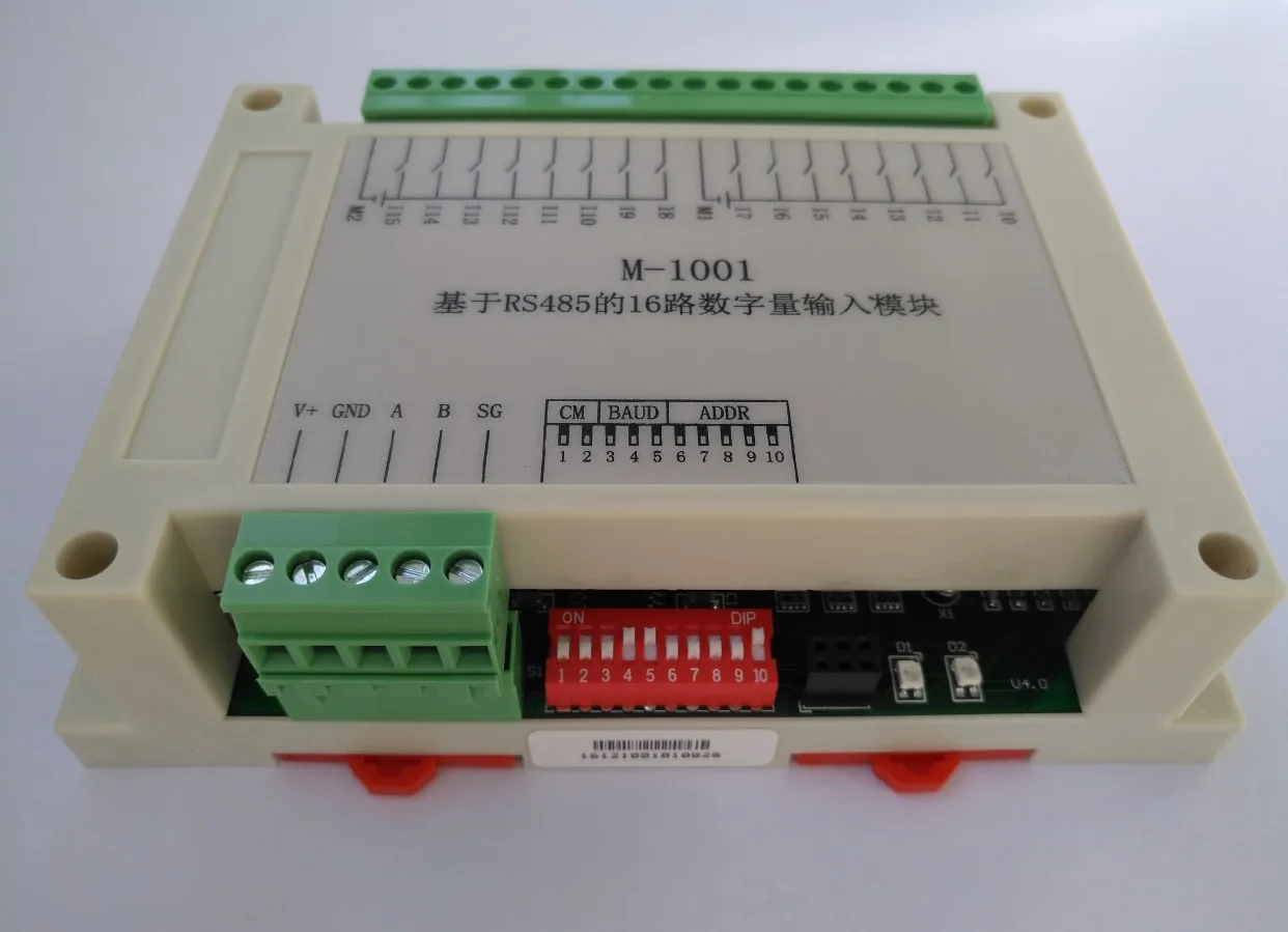 16-way switch acquisition module Modbus RTU digital signal isolation input RS485 communication IO board