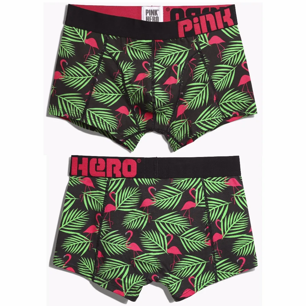 Новый Pink Heroes высокое качество Для мужчин шорты боксеры хлопковое мужское белье
