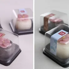 Одна пластиковая коробка для лунного торта, декоративная упаковка для свадебной вечеринки, украшение для печенья, держатель, коробка(6,6*6,6*4 см