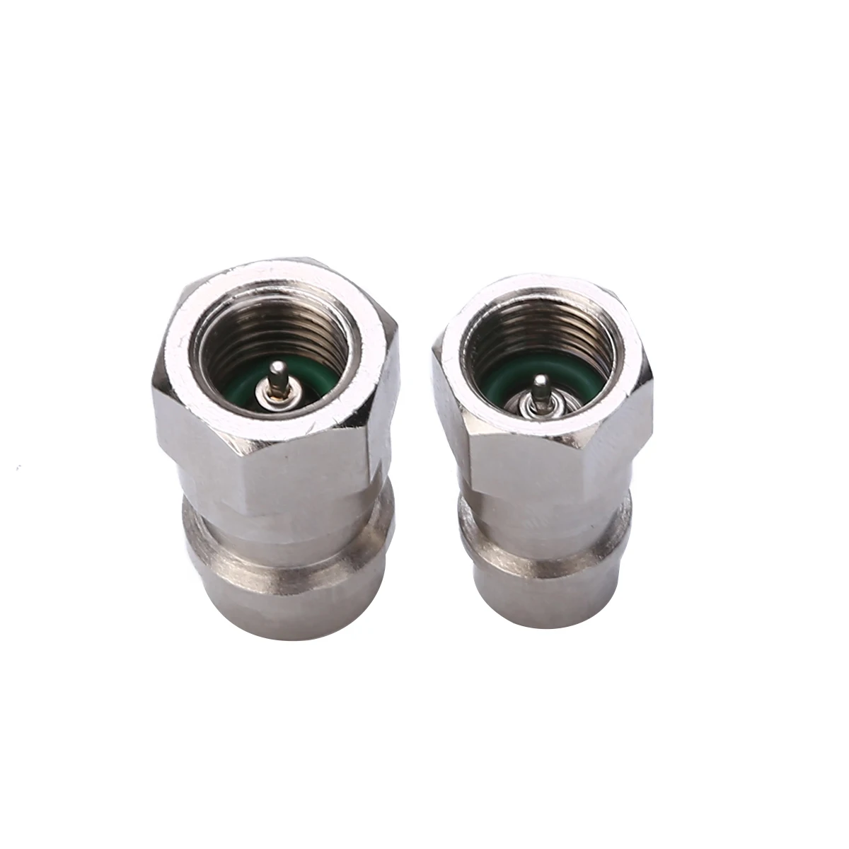 1set AC Fitting Port Adapter Retrofit R12 To Accept R134 High Low Double-Head Valve Core Side A/C Retrofits Fittings Tool