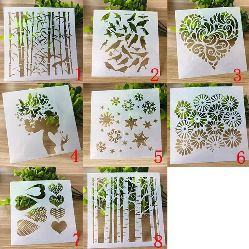 

Christmas Snowflake Layering Stencils Openwork Heart-Shaped Scrapbook Coloring Embossing Album Decorative Paper Card Template