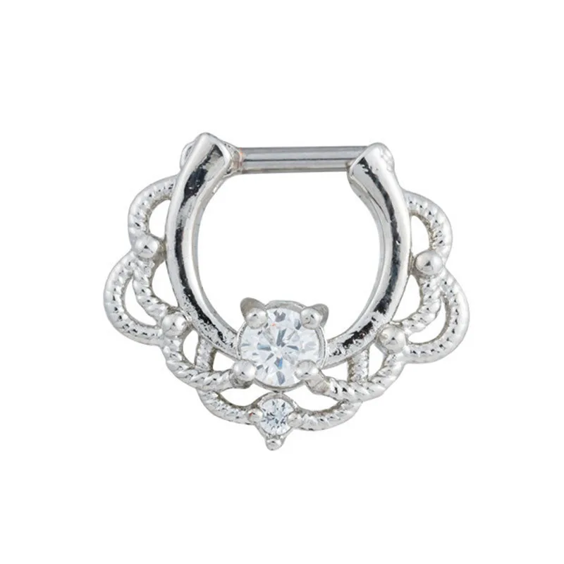 

50pcs 16g~1.2mm Clicker Hoop Septum Jewerly Nose Ring Nipple Bar Nose/Ear Hoop Ring Mix styles mix color