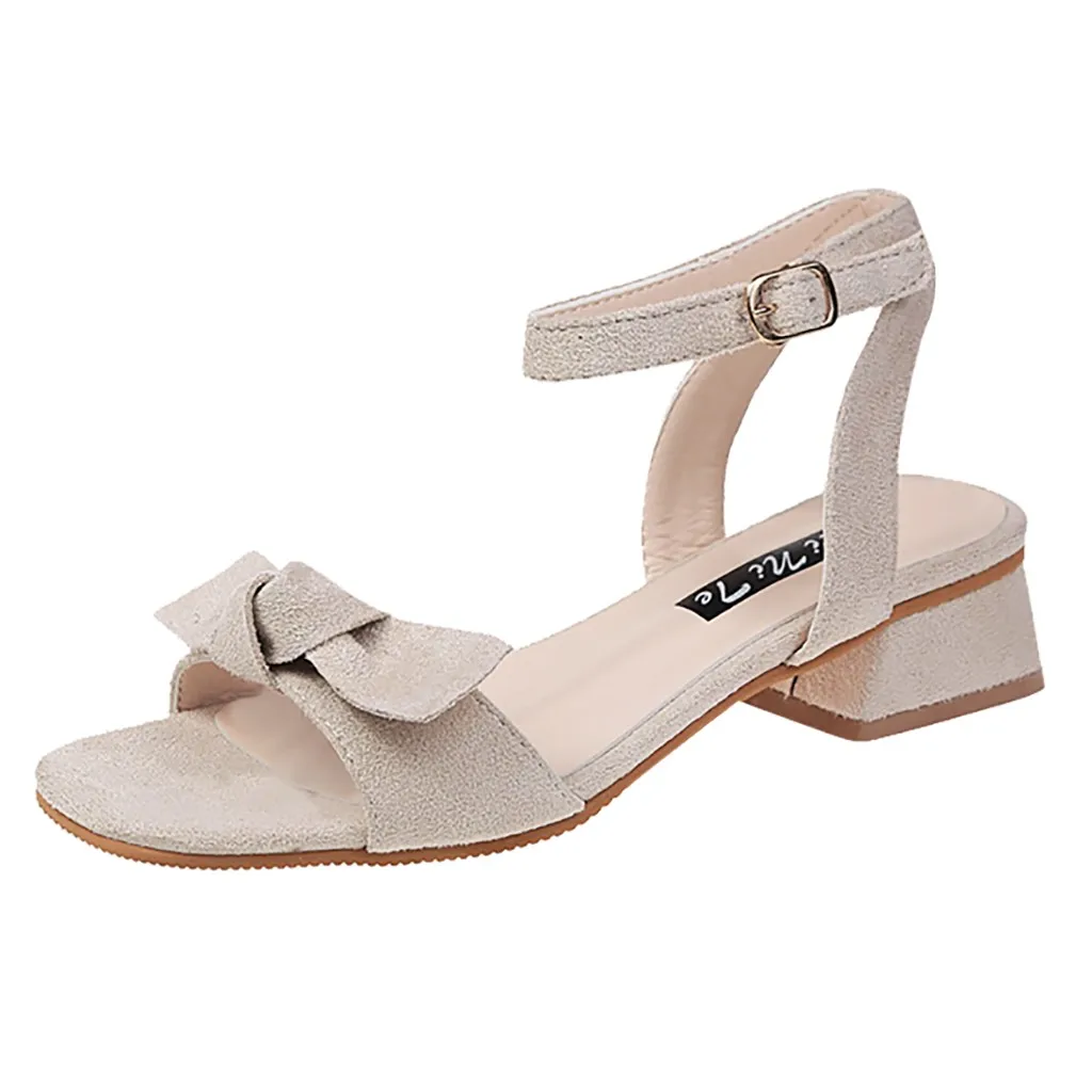 

Jaycosin high heels fashion summer sandals simple solid color flat-bottomed buckle sandals Joker high-heeled sandals