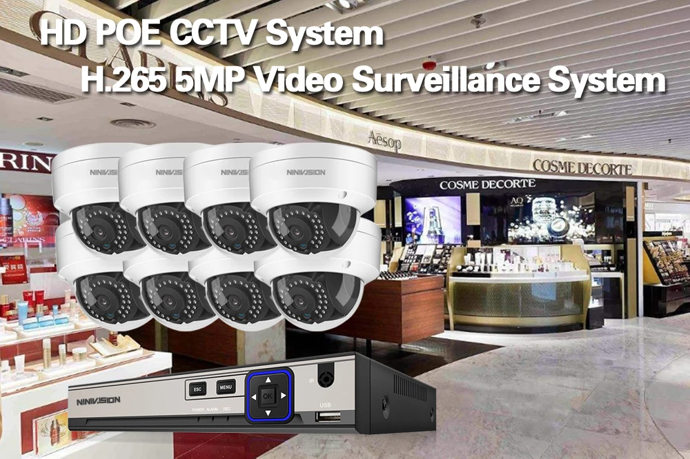 HD 8CH NVR 5MP 1080 P видеокамера POE CCTV система Комплект 5.0MP наружная Водонепроницаемая ip-камера POE Домашняя безопасность видео набор для наблюдения