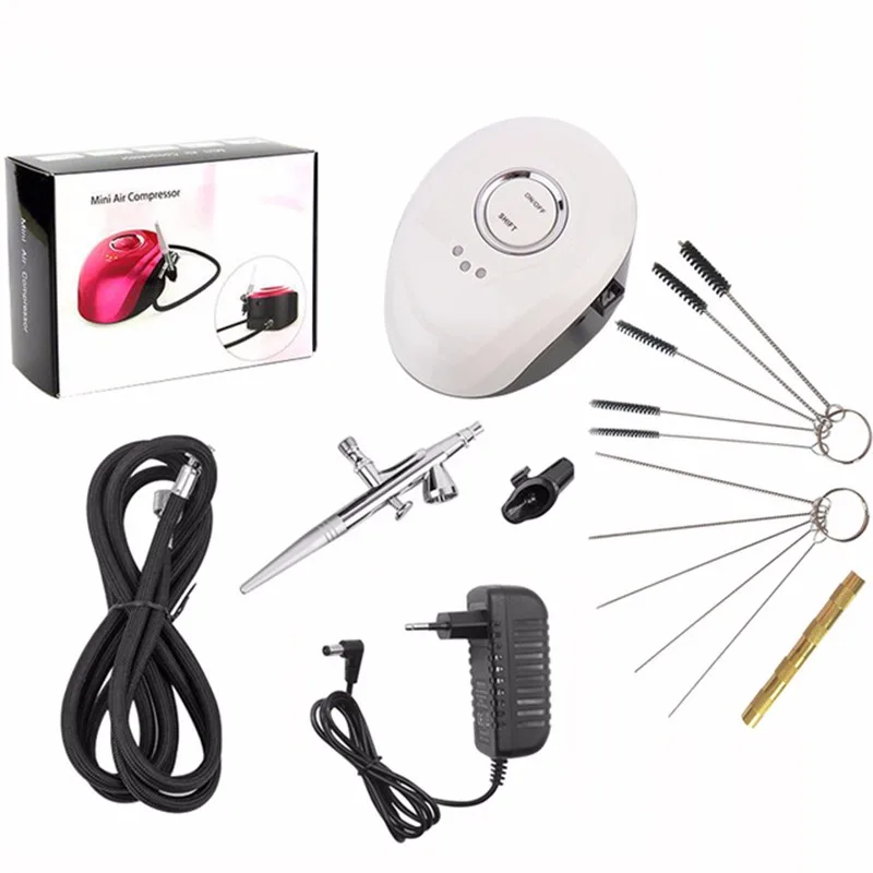 

Dual Action Airbrush with Compressor Kit Paint Spray Gun airbrush For Nail Art Tattoo body paint mini air brush Compressor set