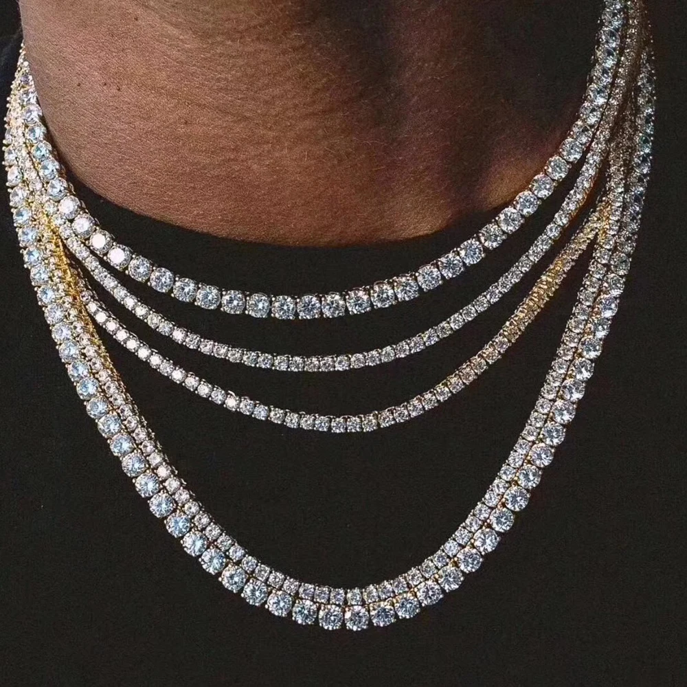 Пользовательское ожерелье 16 &quot18&quot 20 &quot22&quot 24 &quotIced Out цирконовая цепочка хип-хоп
