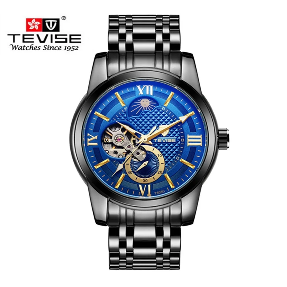 

relogio masculino TEVISE Tourbillon Automatic Mechanical Watch Mens Waterproof Watches Men Stainless Steel Wrist reloj Watch