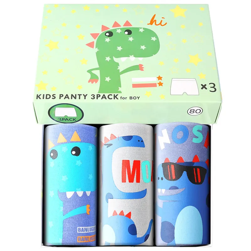 

Boys Panties Underwear Cartoon Dinosaur Baby Boxers Cotton Briefs 3-14 Years Teenage Shorts Children Briefs Gift Box Underwear