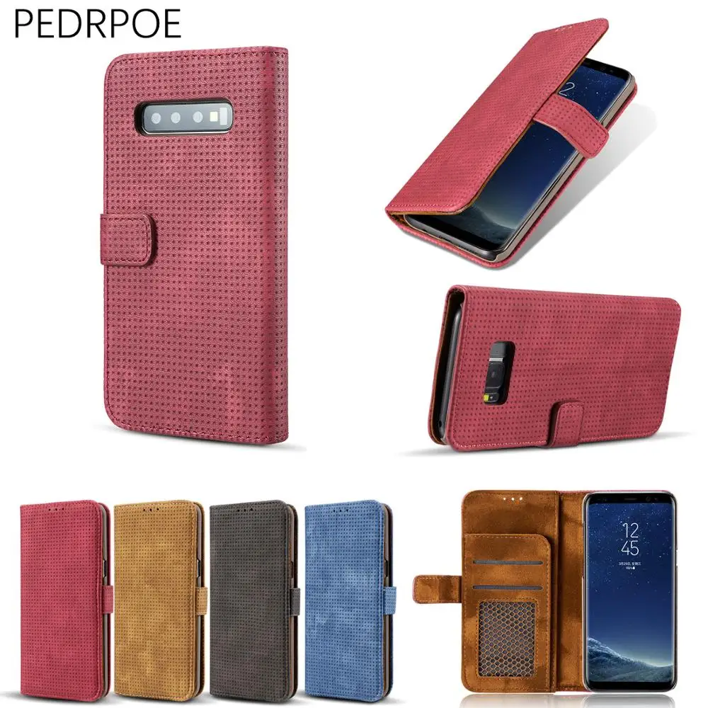 

Leather Flip Case For Samsung Galaxy S7 Edge S8 S9 S10 E Plus Luxury Wallet Card Holder Phone Cases For A6 A7 A8 J6 2018 Cover