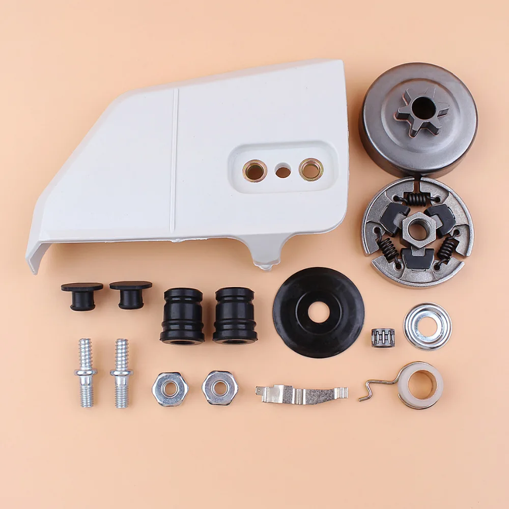 Clutch Drum Sprocket Cover Bar Nuts Studs AV Buffer Worm Gear Kit For STIHL 017 018 MS170 MS180
