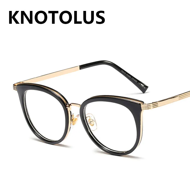 Knotolus дамы CatEye оправ для Для женщин металлические ножки UV400 дизайнер оптические