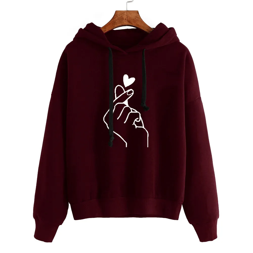 JAYCOSIN Hoodies&Sweatshirts Women Musical Notes Print Loose Casual Female Hoodies Round Neck Hooded Sweatshirt Mujer толстовка - Цвет: WE