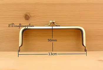 

metal purse frame glue on clasp clip anti brass 5 inch X 2 inch C18