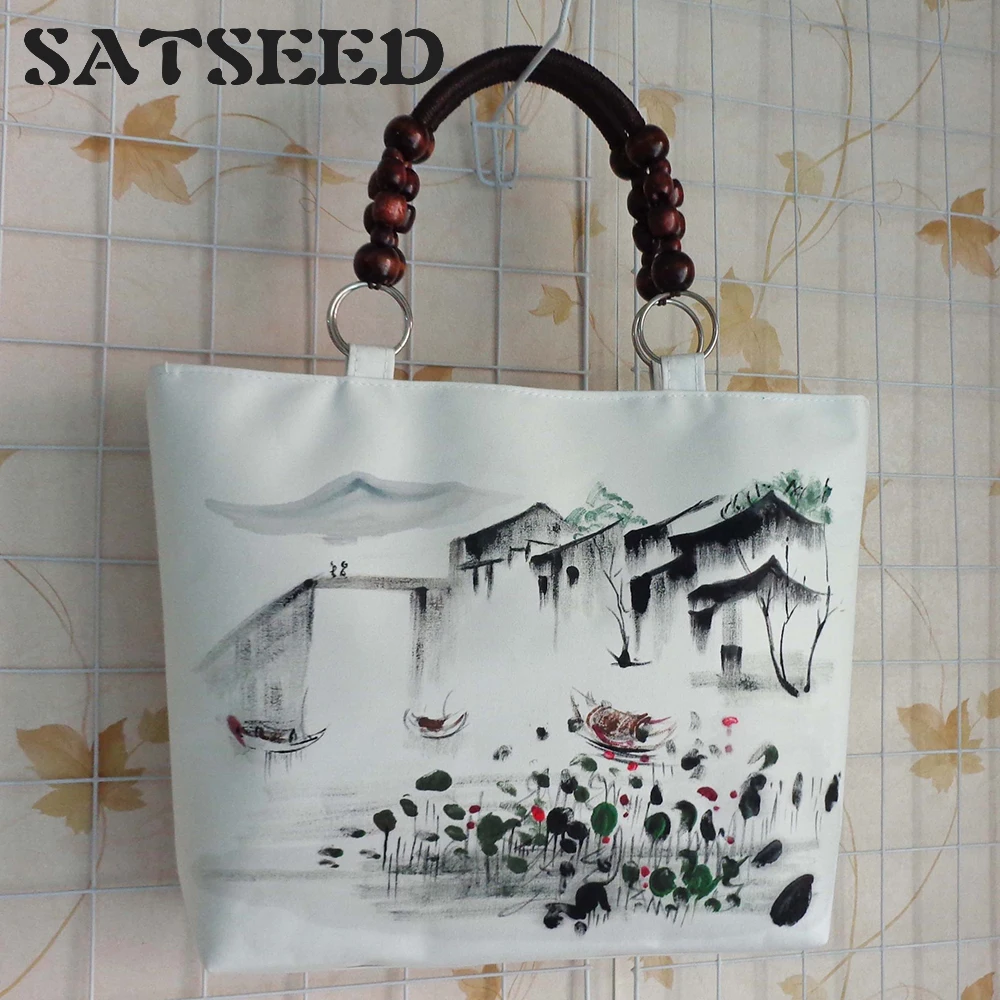 Hand Painted Shoulder Bag Satchel Canvas Chinese Style National Style