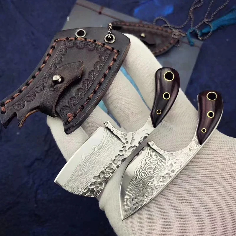 Free shipping The sharpest Damascus Tactical Knife Small Survival Black