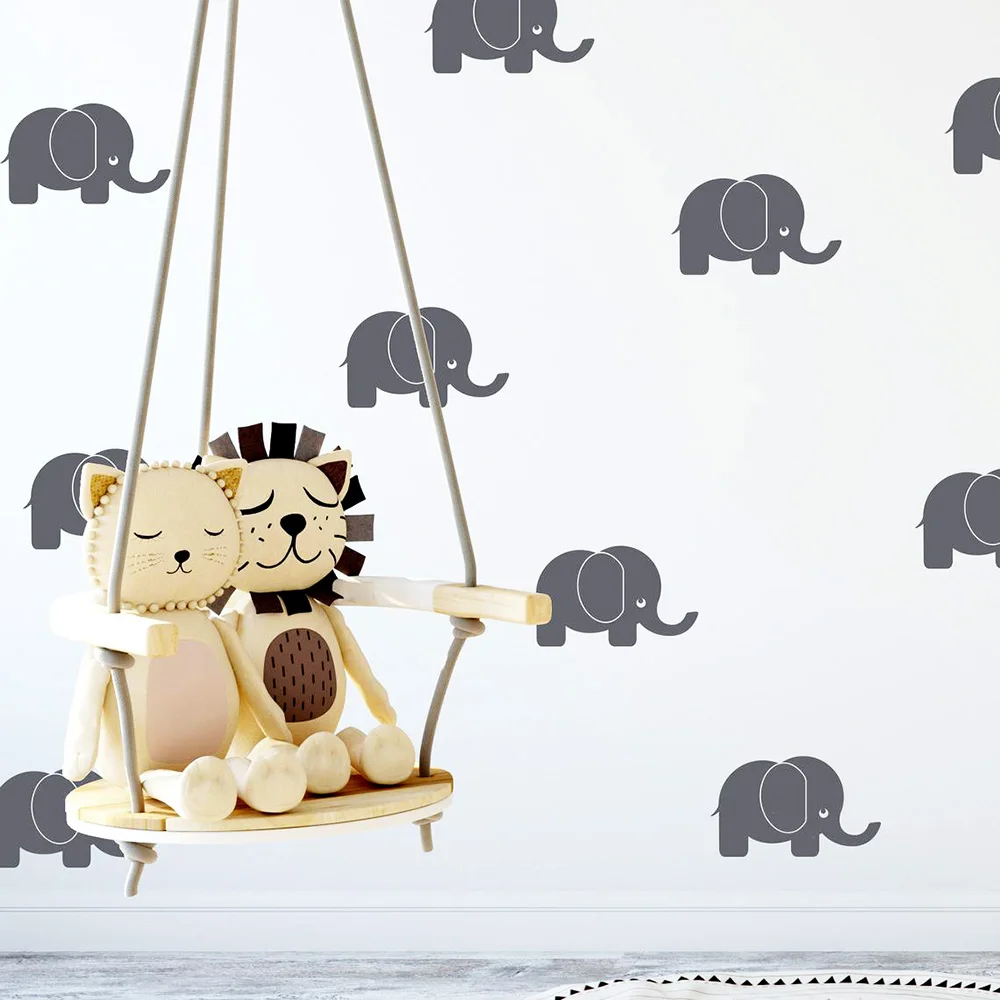 

Cartoon Elephants Wall Stickers Vinyl Decor For Baby's Room Kids Room Nursery Room Decoration Decal Art Murals wallstickers