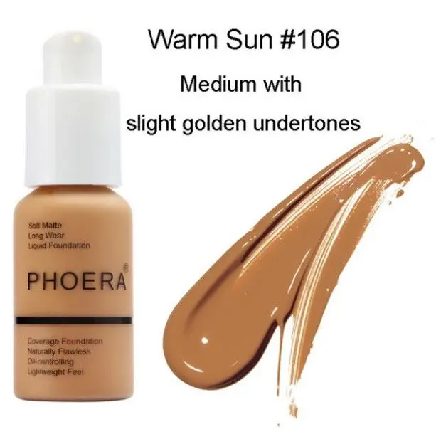 106 PHOERA Mineral Touch Отбеливающее Корректирующее средство для лица базовый Крем Осветляющий увлажнитель для лица Жидкая основа для макияжа праймер - Цвет: 106