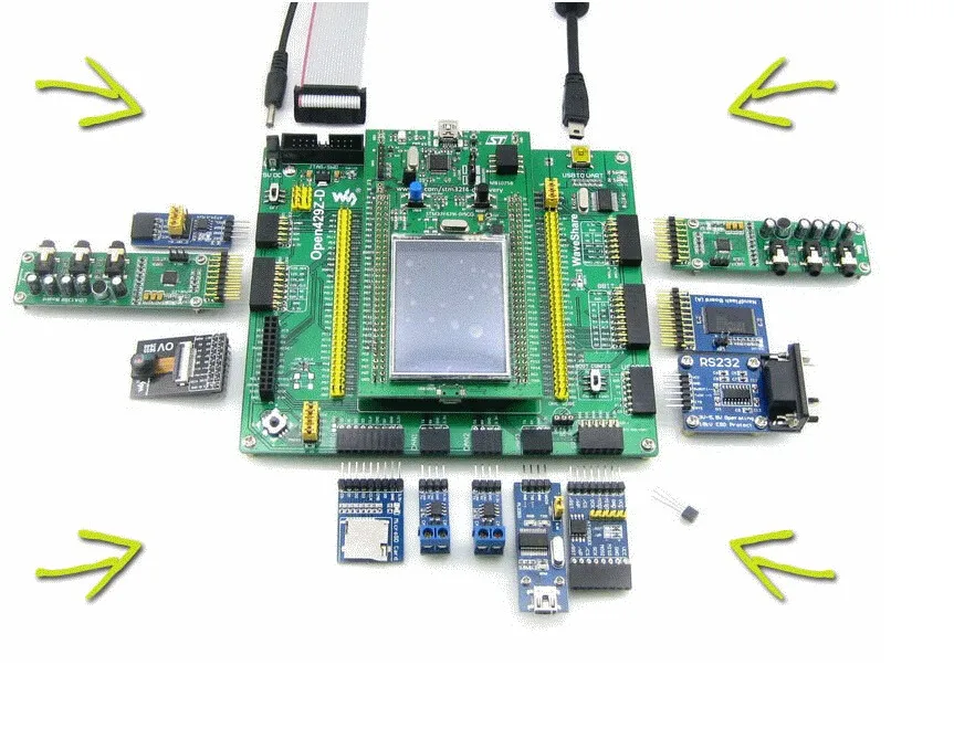 STM32F429I-DISCO and Mother Board +10 Modules Kits STM32F429I STM32 Cortex M4 Development Board # Open429Z-D Package B