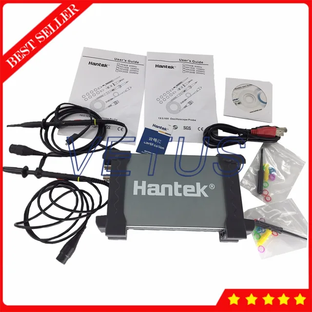 Best Price Hantek6212BE PC Based USB Oscilloscope 2 Channel 200MHz 250MS/s Analog osciloscopio Portable Scopemeter 