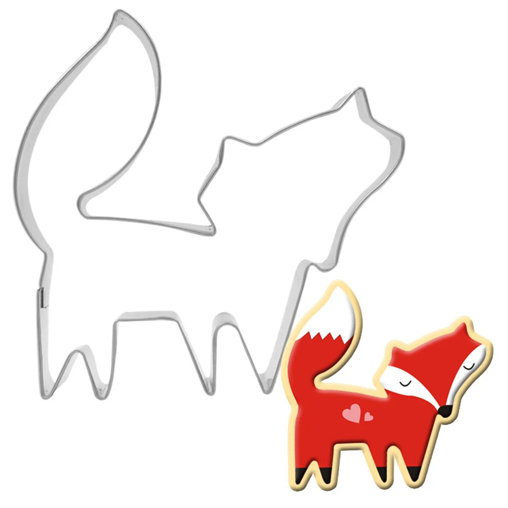 

Stainless Steel Baking Tools Forest Animal Fox Shape Cookie Cutter Biscuits Fondant Cake Decorating Mold Bakeware