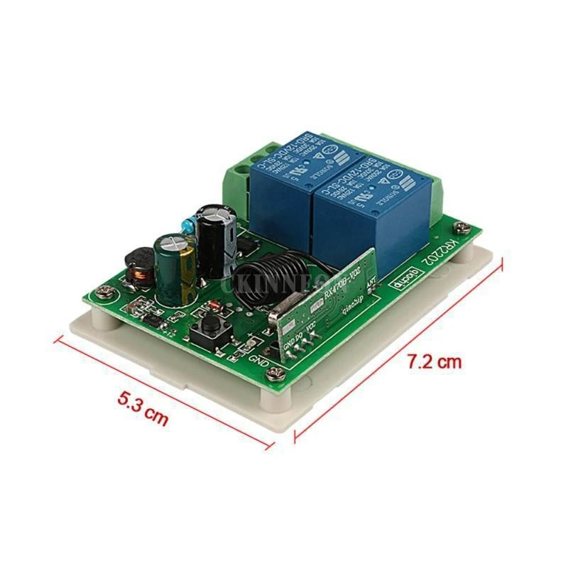 50 개/몫 433 Mhz 범용 무선 원격 제어 스위치 AC 85V  250V 110V 220V 2CH 릴레이 수신기 모듈