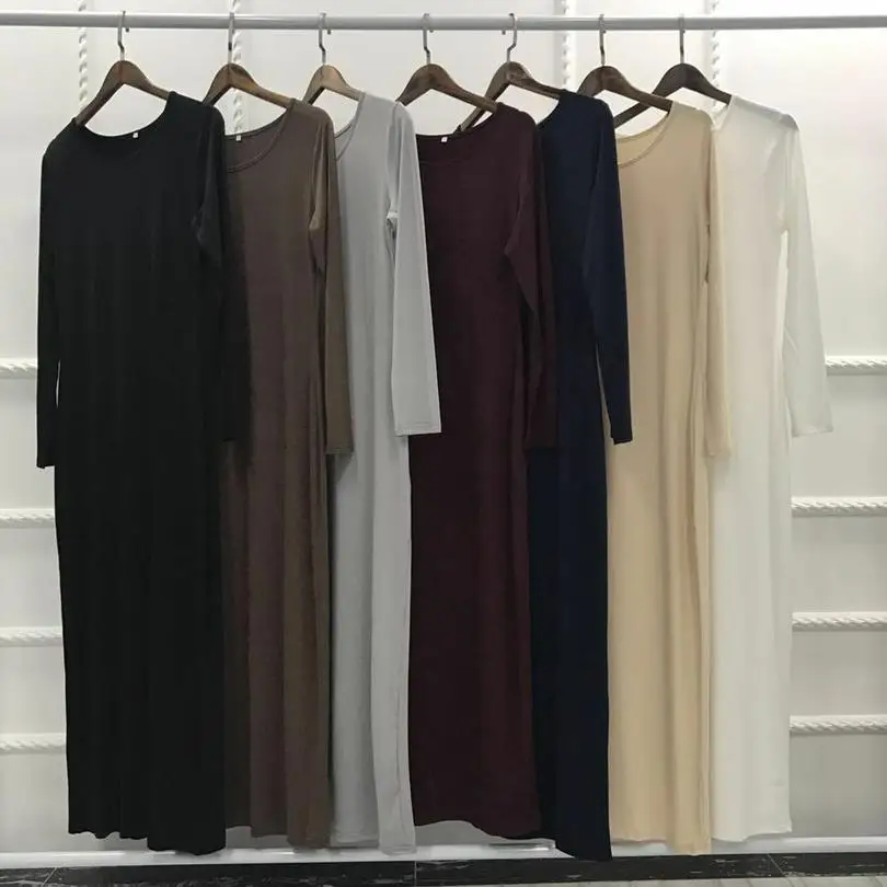 Elegant adult Muslim pure color Abaya Arab Turkish Singapore Jilbab Dubai Long Dress Muslims