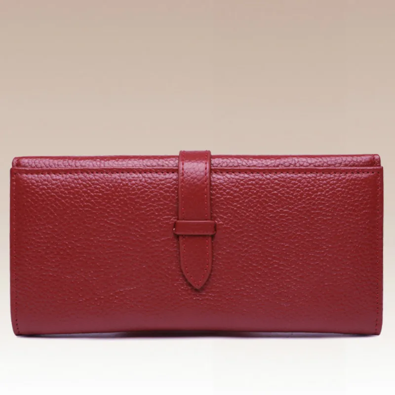 

2018 New Genuine Leather Clutch Bag Women's Long Wallet Top Layer Cowhide Phone Bags
