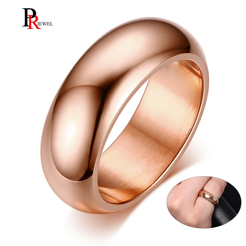 

Fashionable Rose Gold Color Wedding Bands Rings for Men Women Unisex bague Bijoux