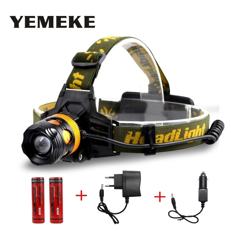 

LED Headlamp 16850 4 models Head Lamp Lighting Flashlight Torch Lantern Headlamp Rechargeable 18650 Battery Camping Lamp