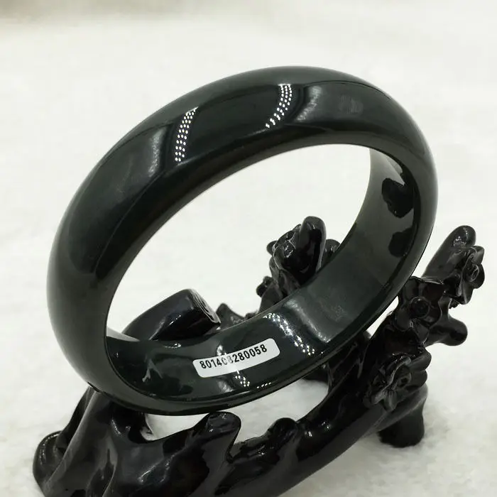 

64mm Certified Grade A Natural Green Hetian Nephrite Jade Bracelet Bangle 280058