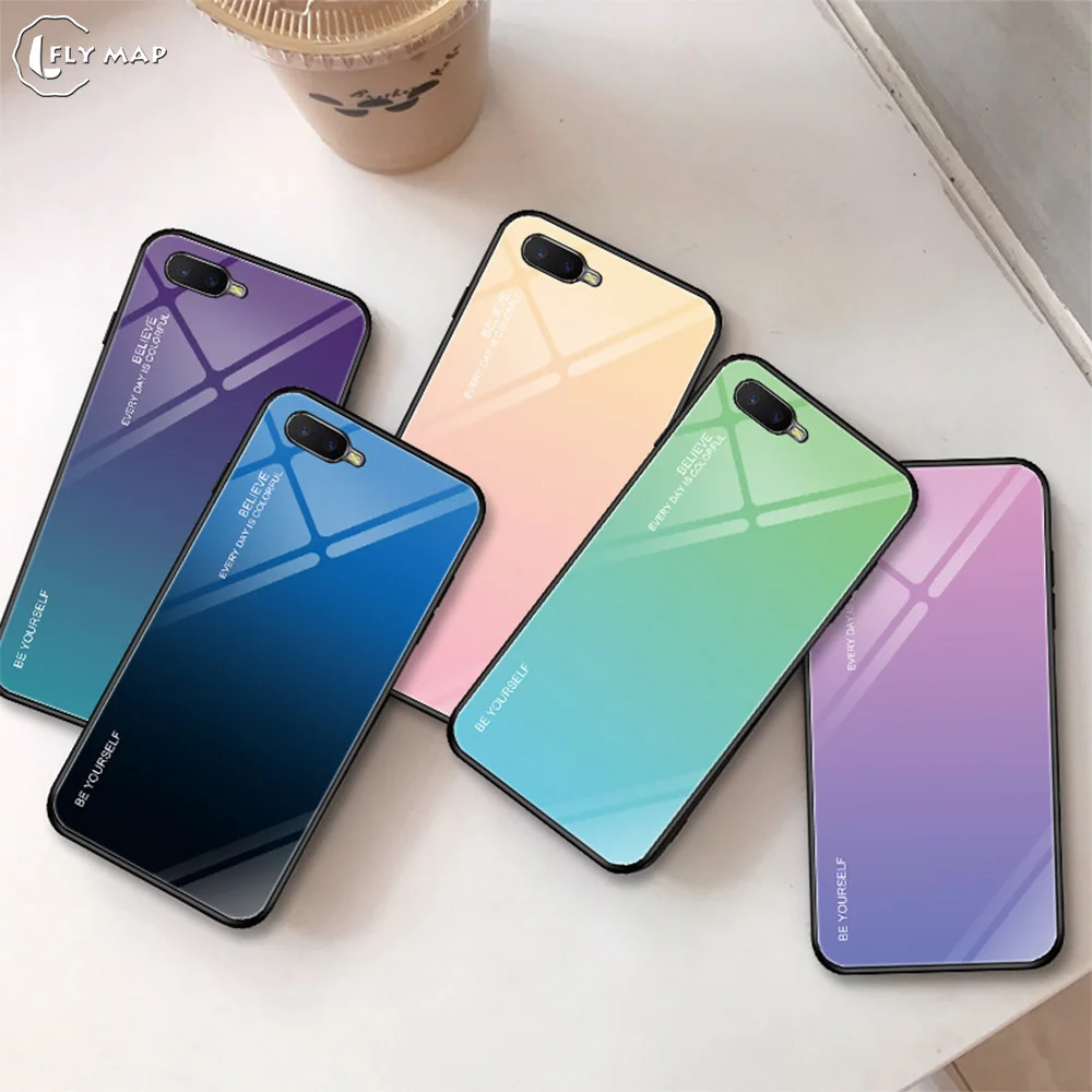 Градиентный чехол Aurora для OPPO R17 Pro K1 R15X из закаленного стекла R17Rro RX17Pro CPH1877 PBCM30