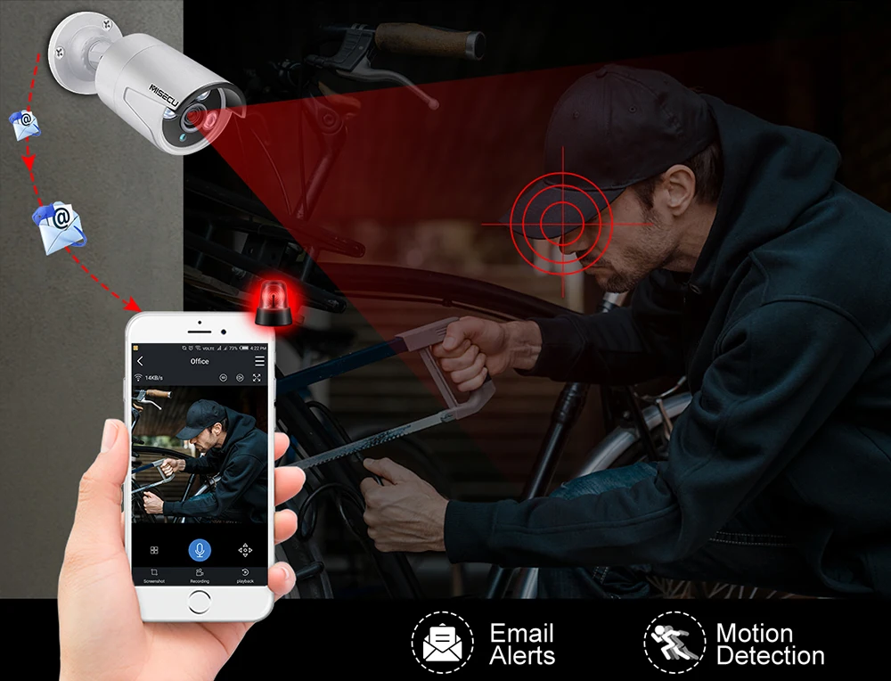 MISECU 4CH POE CCTV система видеонаблюдения 1080 P 2MP аудио запись IP Camara IR Vision Emai оповещение