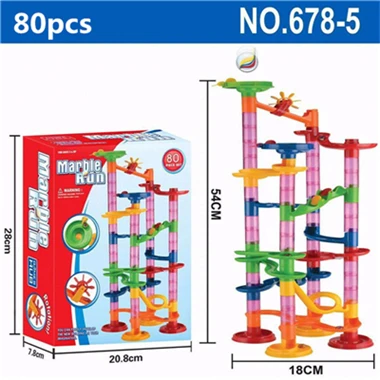 6 стилей 105 шт DIY Строительные мраморные гоночные шарики лабиринт трек строительные блоки детский подарок для детских развивающих игрушек - Цвет: 80pcs With box