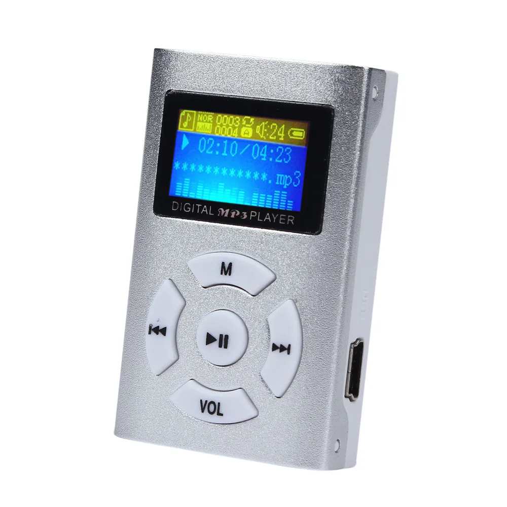 AIKEGLOBAL Hifi USB Mini MP3 Music Player LCD Screen Support 32GB Micro SD TF Card Sport Fashion 2017 Brand New Style Rechargeab