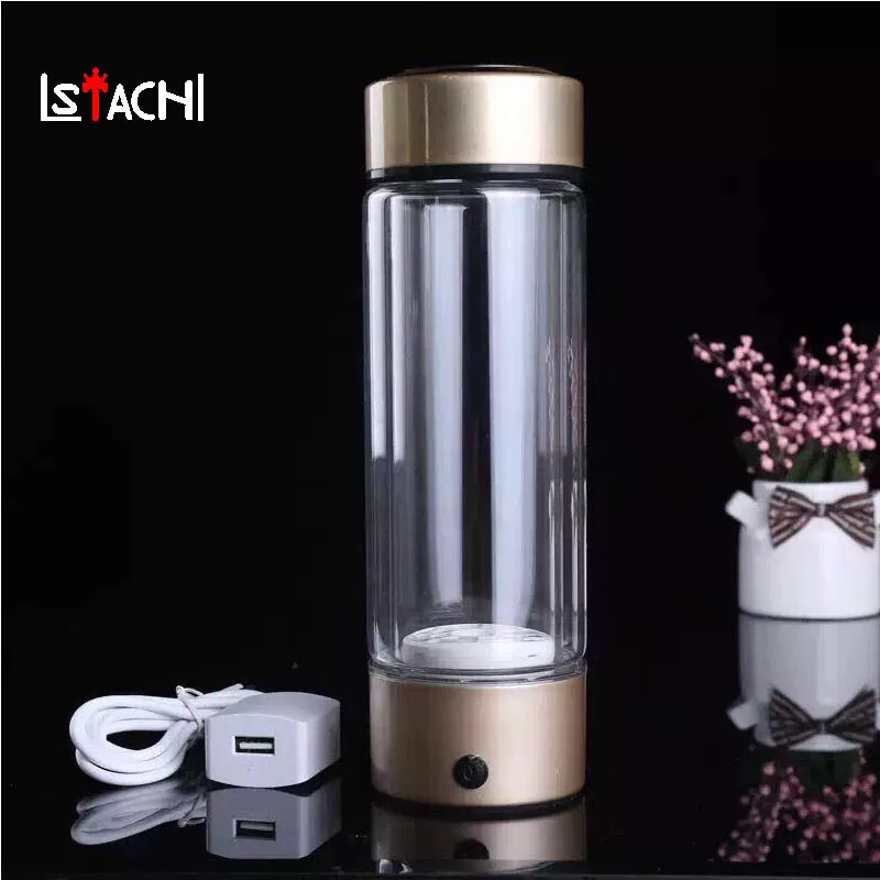 

LSTACHi Portable Water Ionizer Hydrogen Generator For H2 Rich Hydrogen Water Bottle Ionizer 450ML USB Electrolysis Hidrogen