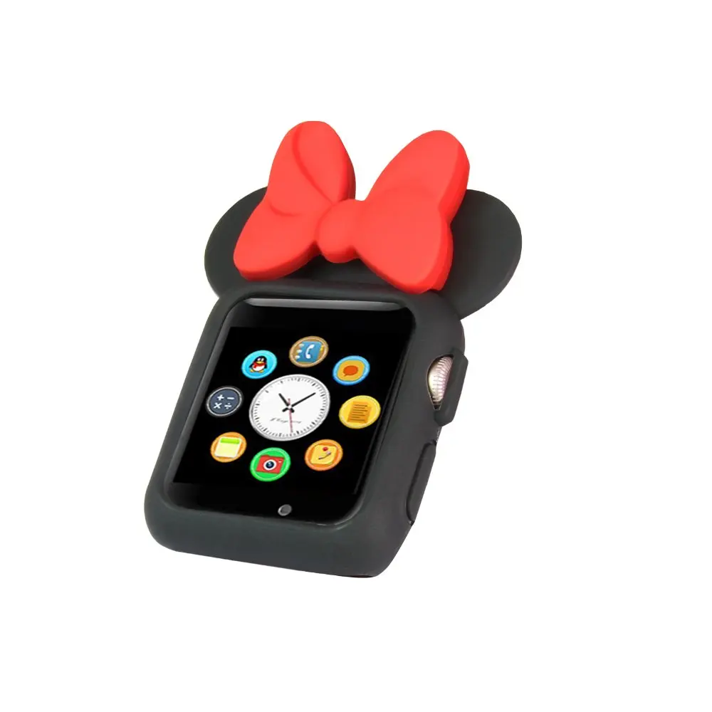 

Cute Cartoon Minnie Mouse Ears Soft Silicone Phone Case for AppleWatch Series 1&2&3&4 Phone Cover38/42mm 40 /44mm for Apple Case