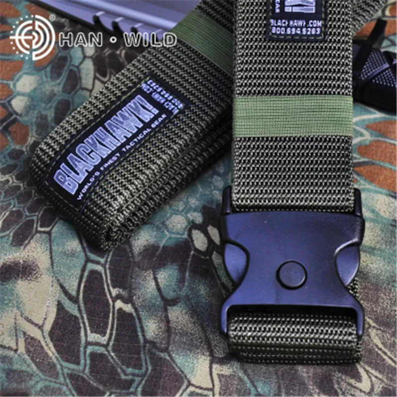 

US Soldier Outdoor Sport Canvas Waist belts Army green Letter embroidery Plastic button military training Tactical firmly belts