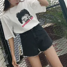 Mihoshop Ulzzang Корейский Корея Женщины Мода Одежда новый простой все матч джинсы черный широкую ногу Джинсовые брюки