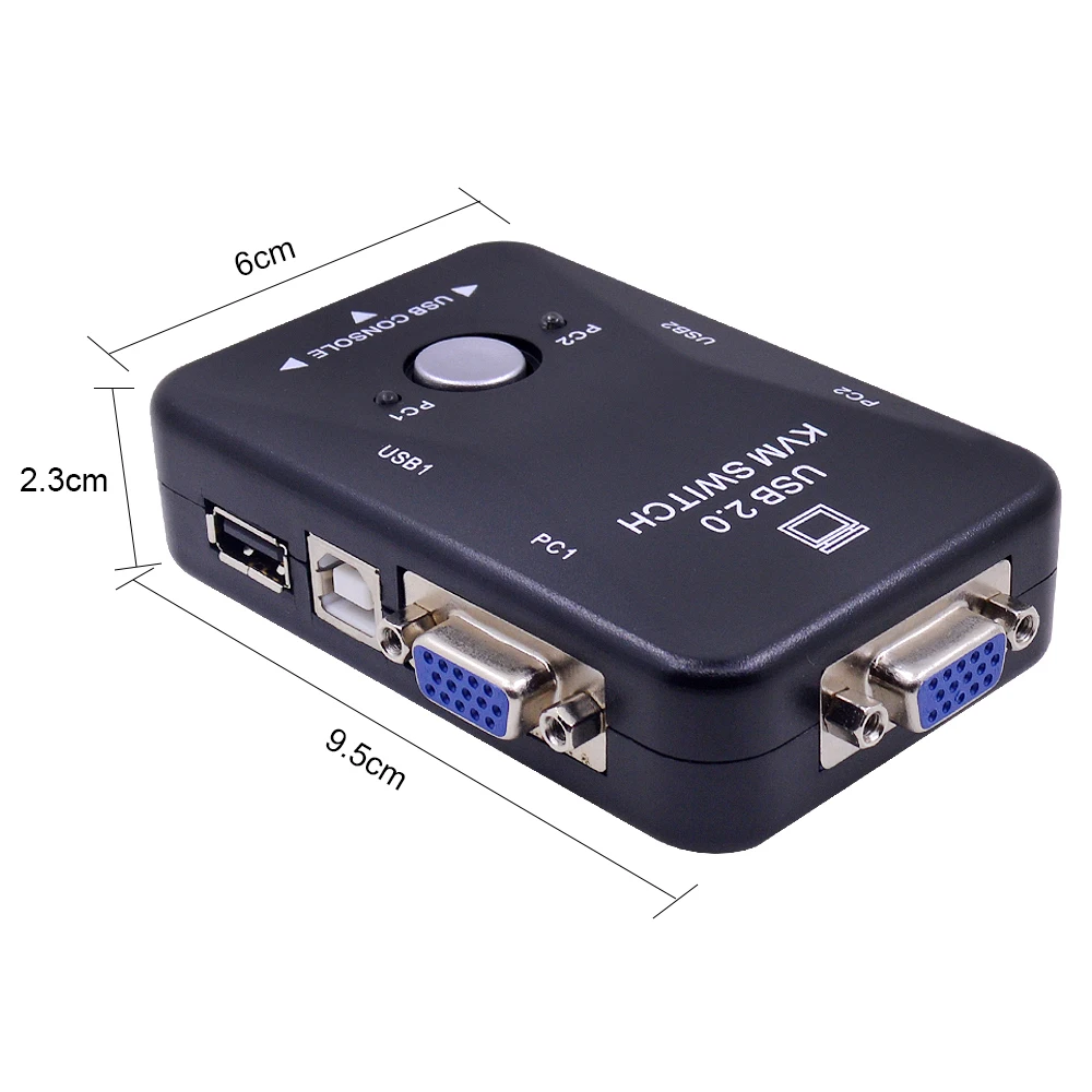 CHIPAL высокое качество 2 порта USB 2,0 KVM переключатель 1920*1440 VGA переключатель SVGA разветвитель коробка для клавиатуры мышь монитор адаптер