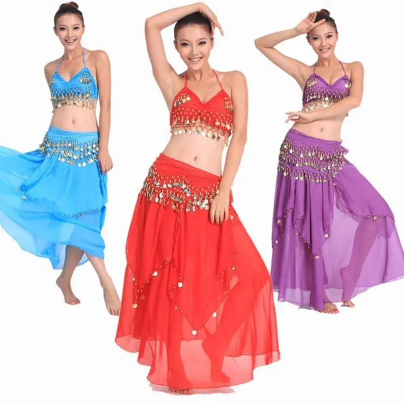 

New 3pcs Belly Dance Costume Bollywood Costume Indian Dress Bellydance Dress Womens Belly Dancing Costume Sets Tribal