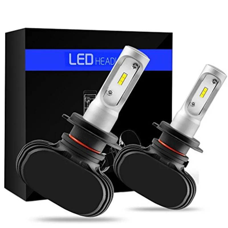 2Pcs H7 LED Car Headlight Bulbs 50W 8000LM Single Beam CSP Chip