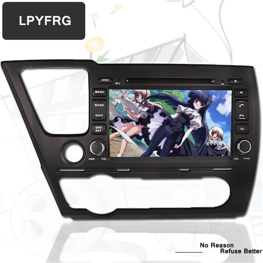 Top Android 9.0 Car DVD Player for Honda Civic Saloon 2013 2014 2015 with GPS Navigation Radio Disc SD Tocuh Screen Audio Stereo CD 2