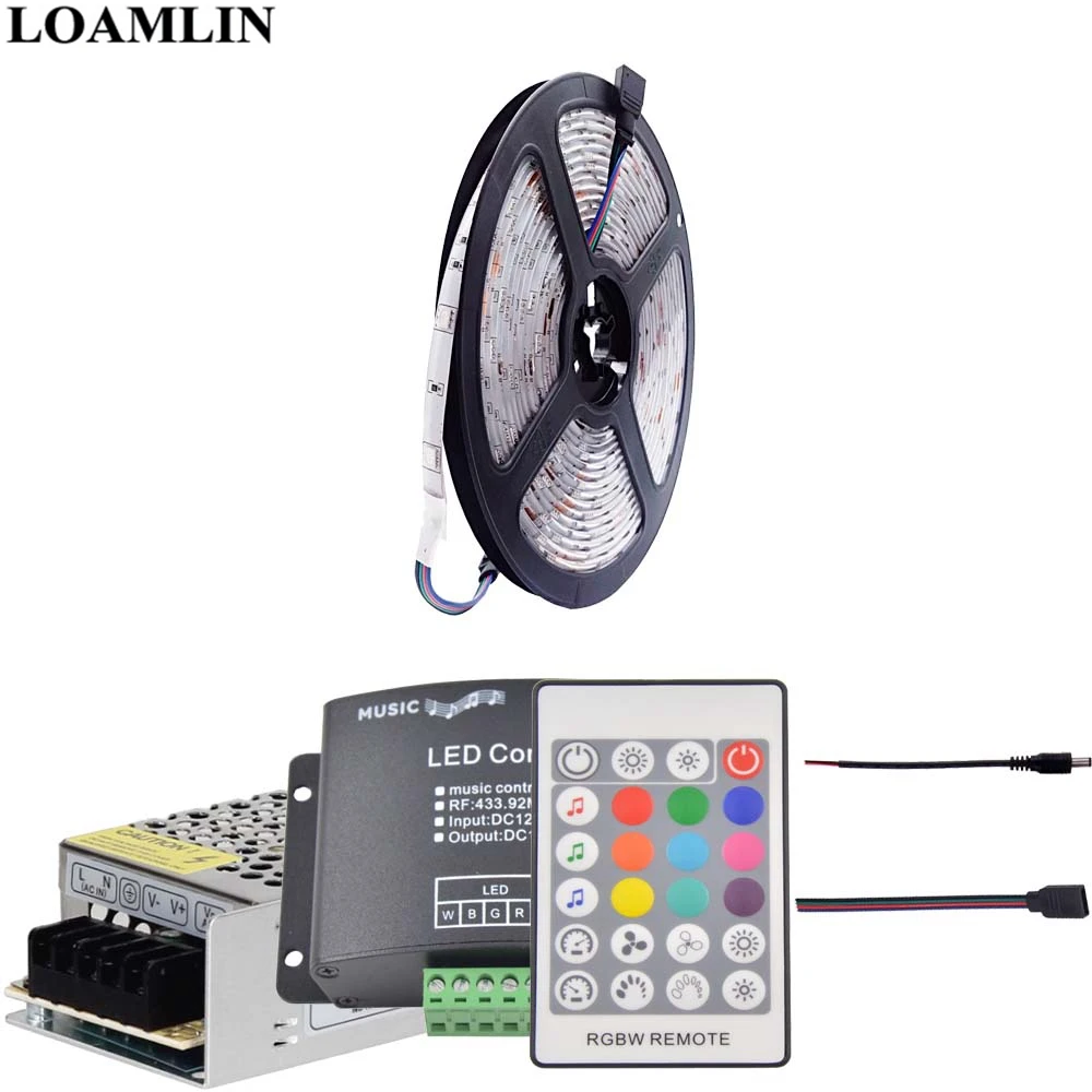 Светодиодная лента RGB 5050SMD 30 светодиодов/м светильник с 24 клавишами
