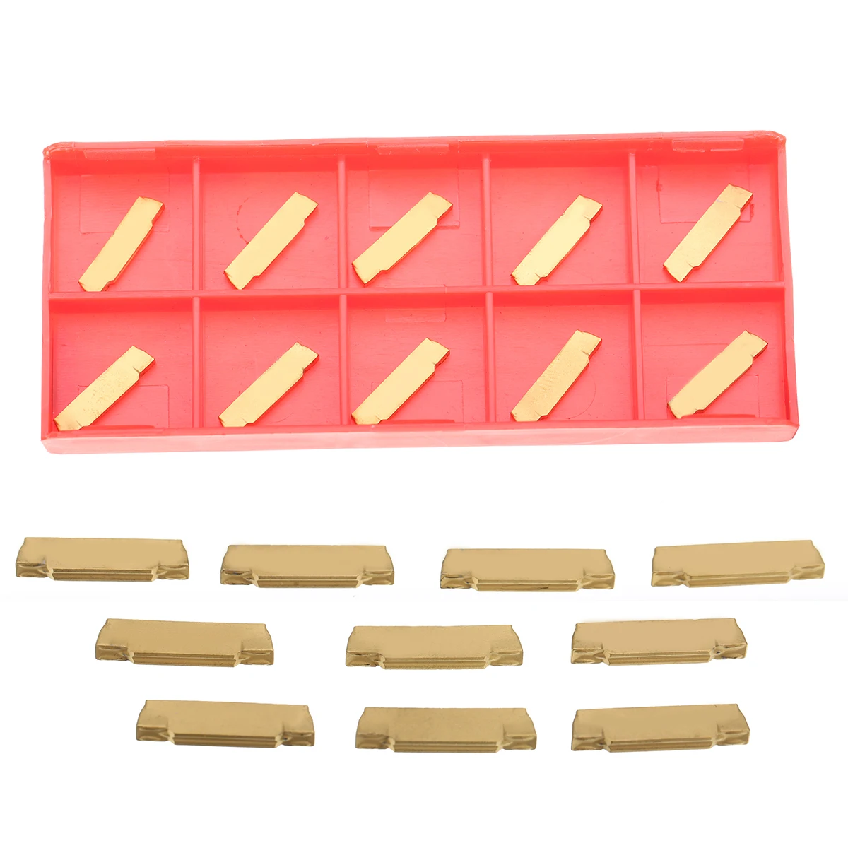 10pcs MGMN200-G Carbide Inserts Golden Square Blades For MGEHR/MGIVR Grooving Cut-off Tool